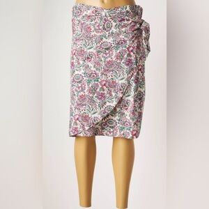Vanessa Bruno Floral Wrap Side Tie Skirt Sz 40 US 8